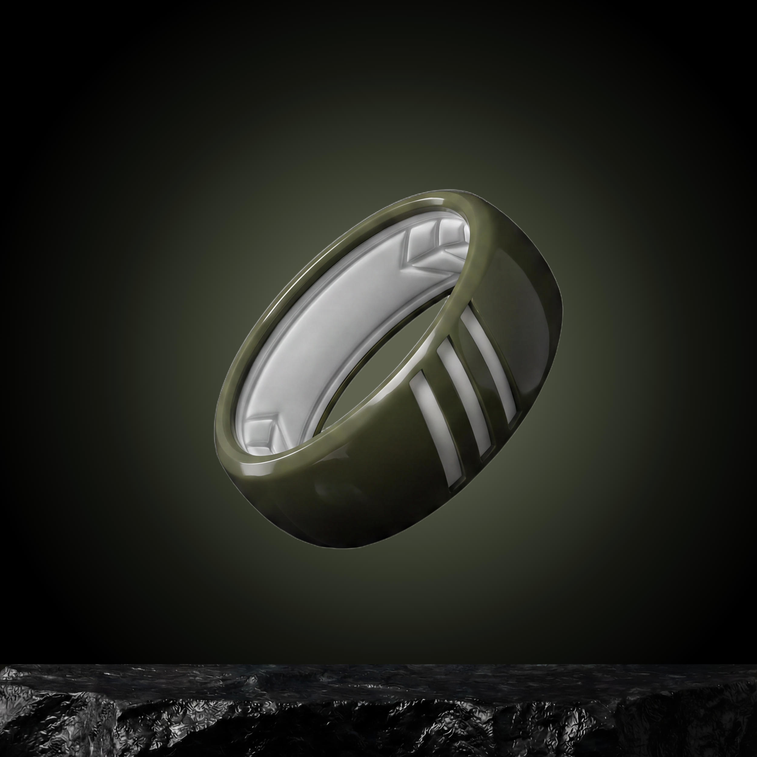 Silicone ring army green 