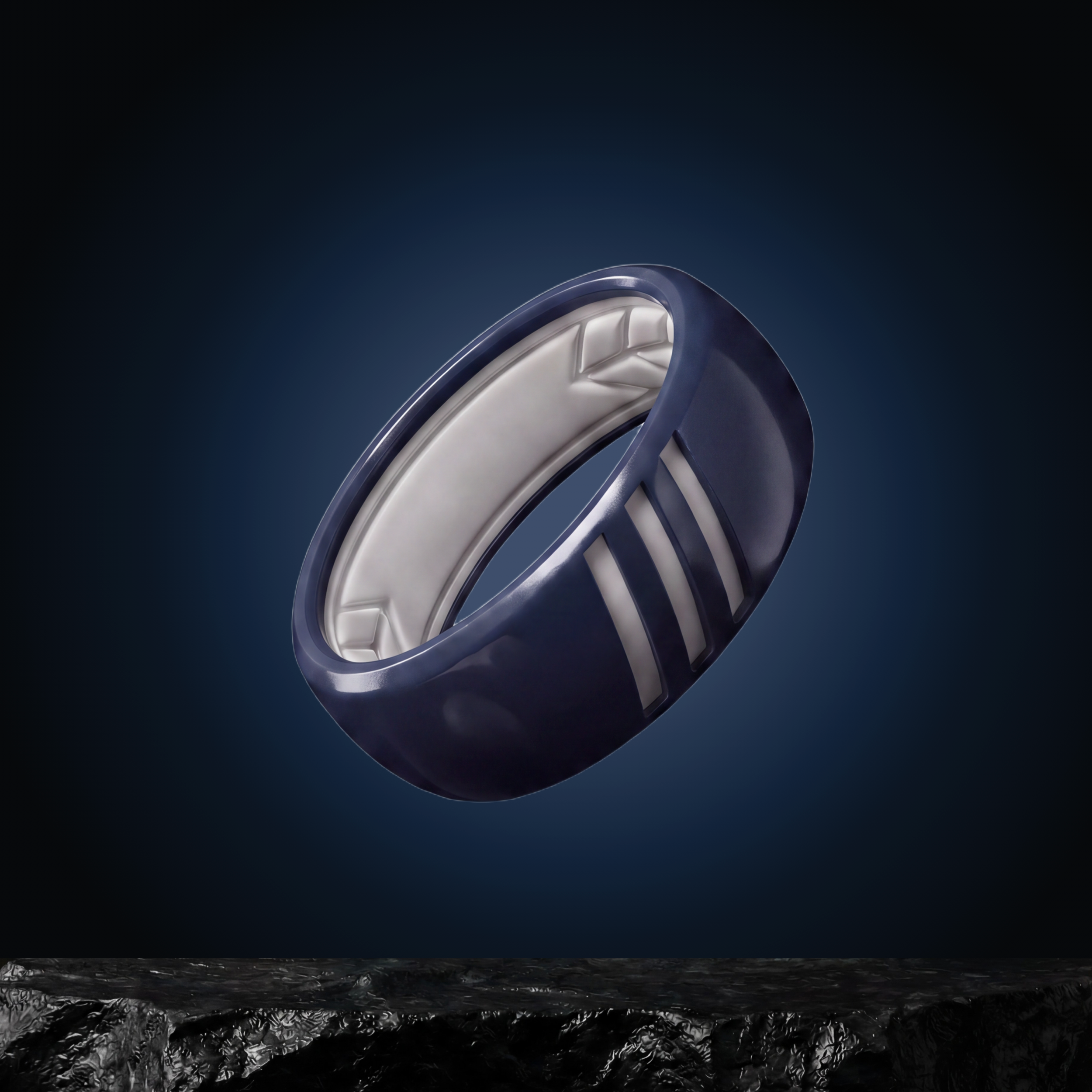 Silicone ring navy blue 