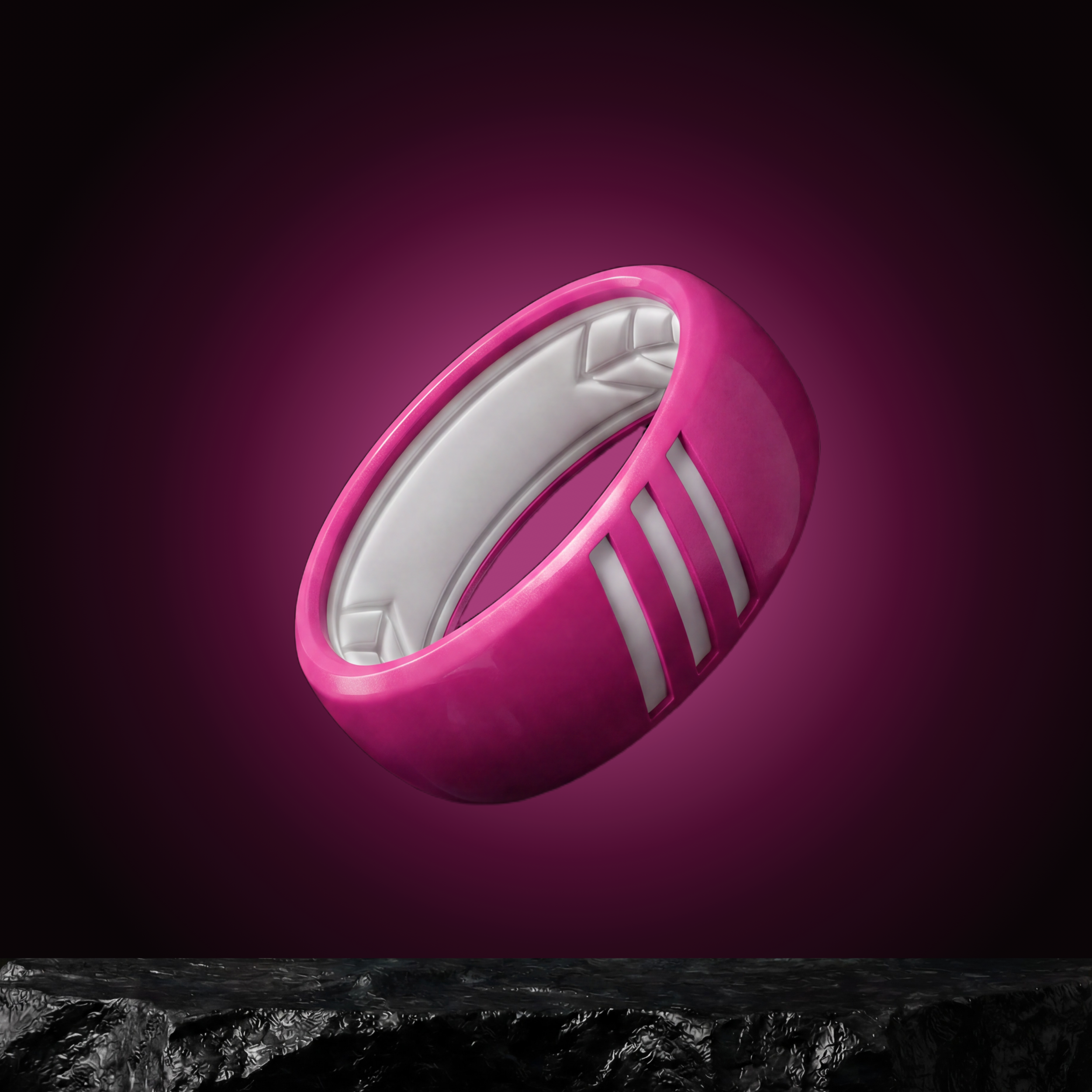Silicone ring bright pink 