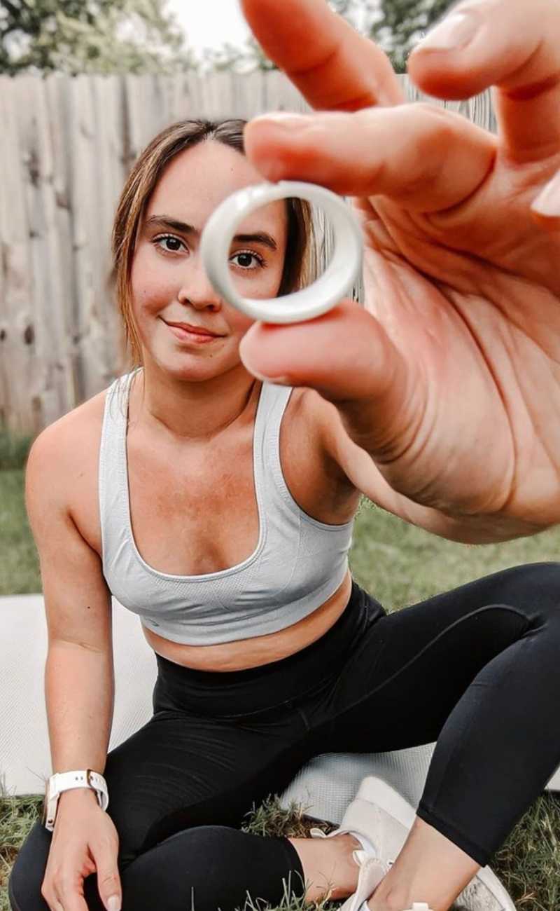 women holding a silicone ring