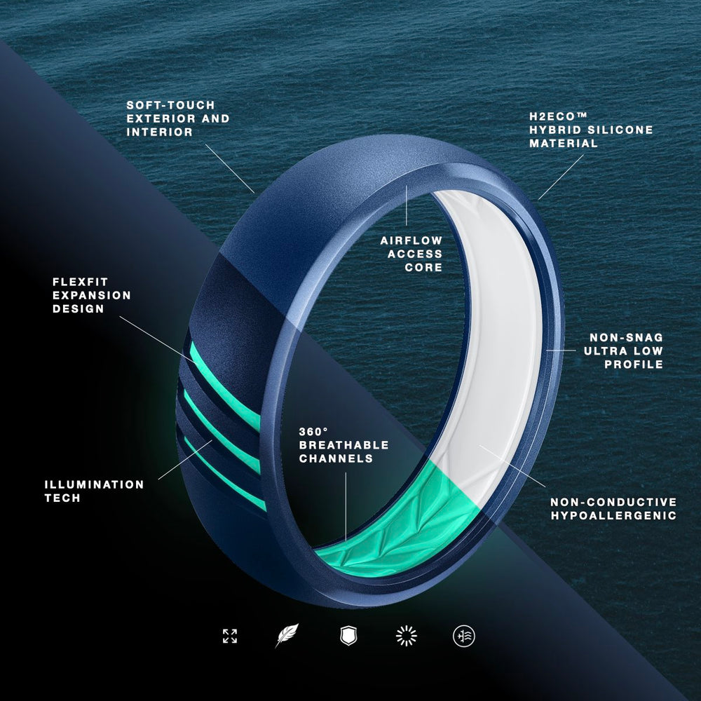 A Force For Good | High Quality Silicone Ring | Navy | 6mm & 8mm